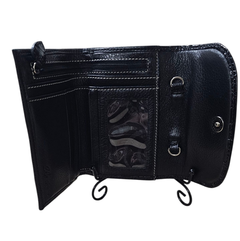 BRIGHTON Black Crossbody Wallet With Detachable Strap - Picture 5 of 12